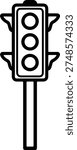Vector silhouette traffic light design for road safety illustration