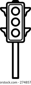 Vector silhouette traffic light design for road safety illustration