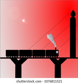 vector, silhouette, train