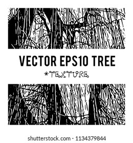 The vector silhouette of a tree for the background with natural foliage textures and eco grunge items for the creation of design banners, music cover, wallpapers,  flyers, websites with grunge industr