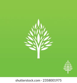 Vector silhouette of a tree. Elegant logo concept of a tree. nature inspired icon