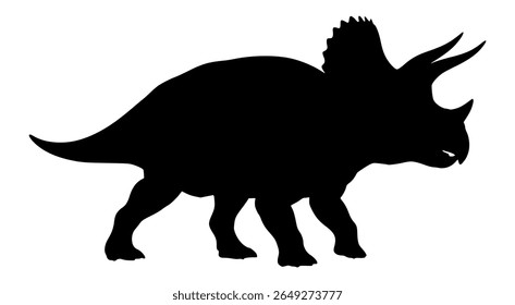 Silhueta Vetorial Do Dinossauro Tricerátops.