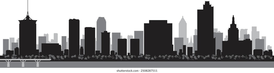 Vector silueta de Tulsa Oklahoma preparado y limpiado
