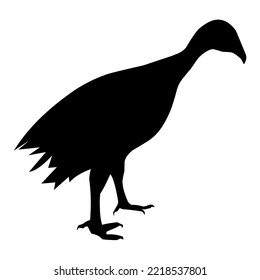 Vector silhouette of a turkey on a white background. Black little bird is good for poultry farm logo and poster