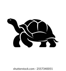Vector Silhouette of Turtle, Wise Turtle Illustration for Animal and Ocean Themes
