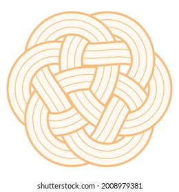 Vector silhouette twisted line circle mat. Mandala Isolated on white background.