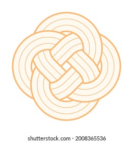 Vector silhouette twisted line mat. Isolated on white background.