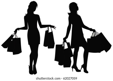 Shopping Girl Silhouette Images, Stock Photos & Vectors | Shutterstock