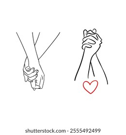 Vector Silhouette Of Two Loving Hands