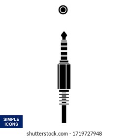 Vector silhouette of the Usb icon with a white background, Logo Illustration, and template.