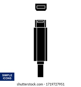 Vector silhouette of the Usb icon with a white background, Logo Illustration, and template.