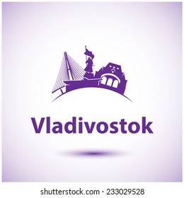 Vector silhouette of Vladivostok