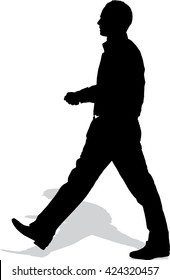 Vector Silhouette Of The Walking Man 