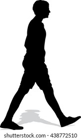 Vector Silhouette Of The Walking Man