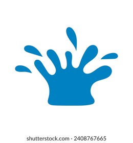 Vector silhouette of water splash blue color set. Ideal for logo or symbol and web icons.