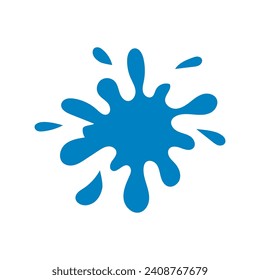 Vector silhouette of water splash blue color set. Ideal for logo or symbol and web icons.