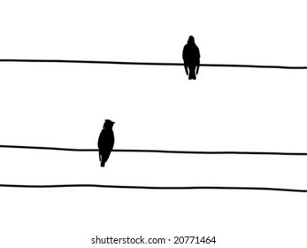 Vektorsilhouette der Flügel auf Draht