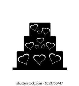 Vector silhouette of wedding cake.