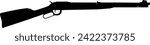 Vector silhouette western rifle - dangerous weapon - firearm old - cowboy ranger sheriff