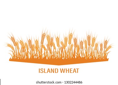 Vector silhouette of wheat. Wheat in the field on a white background