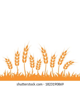 Vector silhouette of wheat. Silhouette. Wheat in the field on a white background.