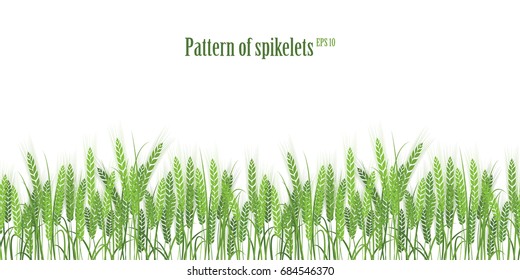 Vector silhouette of wheat. Wheat in the field on a white background