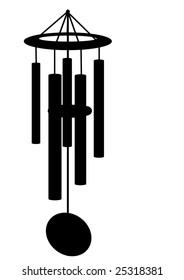 Vector silhouette of a wind chime.  EPS file AI8 compatible