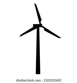 Vector Silhouette Wind Turbines Icon Design Isolated on white background.