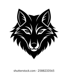 a vector silhouette of a wolf head