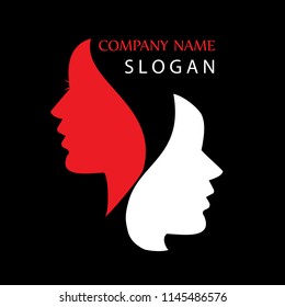 Vector silhouette of a woman. 