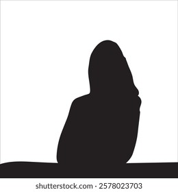 vector silhouette of woman. business woman standing silhouette on black