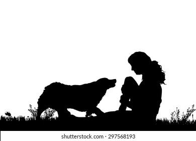 1,650 Woman Dog Silhouette Sitting Images, Stock Photos & Vectors ...