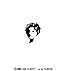 Vector silhouette of woman with hair illustration. Feminine concept, international women's day. Used as posters, prints for t-shirts, design elements for beauty products and cosmetics.