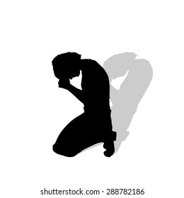 Woman Praying Silhouette Stock Illustrations, Images & Vectors ...