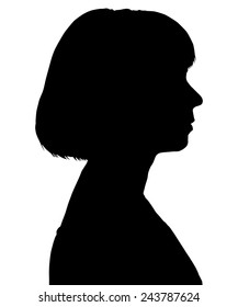 vector silhouette of a woman in profile