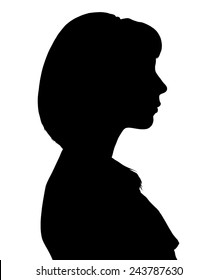 Vector Silhouette Of A Woman In Profile