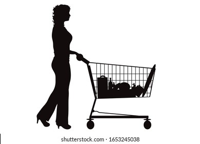 4,387 Silhouette Woman Pushing Images, Stock Photos & Vectors ...