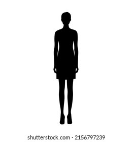 Vector Silhouette Woman Standing Figure Young Stock Vector (Royalty ...