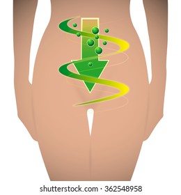 Vector Silhouette of a woman with a symbol of good digestion