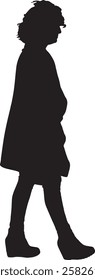vector, silhouette of a woman walking