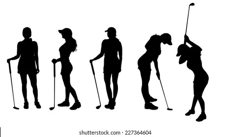 ゴルフ 女性 スイング のイラスト素材 画像 ベクター画像 Shutterstock
