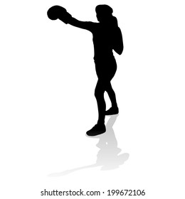 Vector silhouette of a woman who practices. 