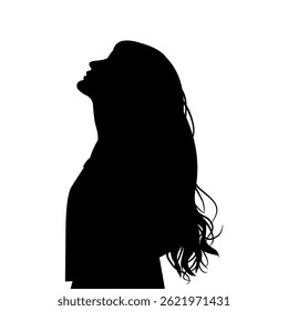 Vector silhouette of a woman who is sad and depressed