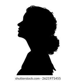 Vector silhouette of a woman who is sad and depressed