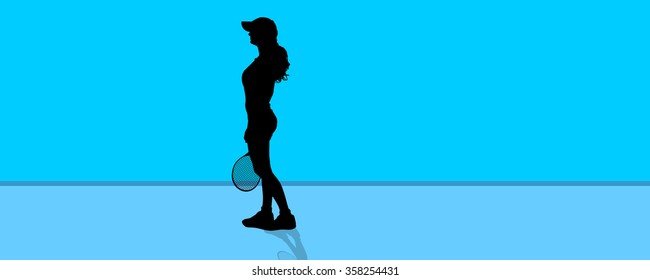 Vector silhouette of a woman who sports.