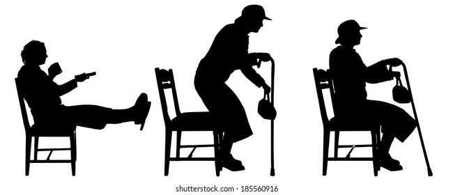 Vector silhouette of a woman who is watching TV.