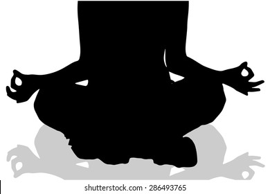 Vector silhouette of a woman's body on a white background.