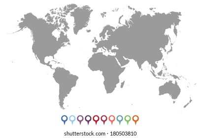 Vector Silhouette of World Map