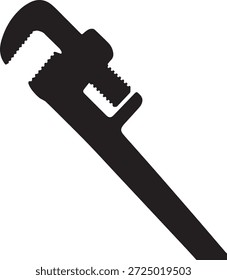 Vektorsilhouette eines Schraubenschlüssels in Schwarz. Einfache Werkzeugform einzeln auf weißem Hintergrund. Perfekt für Reparatur-, Wartungs-, Bau-, Heimwerker-, mechanische und industrielle Designprojekte.