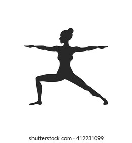 Vector silhouette of yoga woman. Lotus pose - Padmasana. Vector Yoga Pose . Yoga poster. Women yoga class, center, studio. Meditation padmasana. Yoga padmasana. 